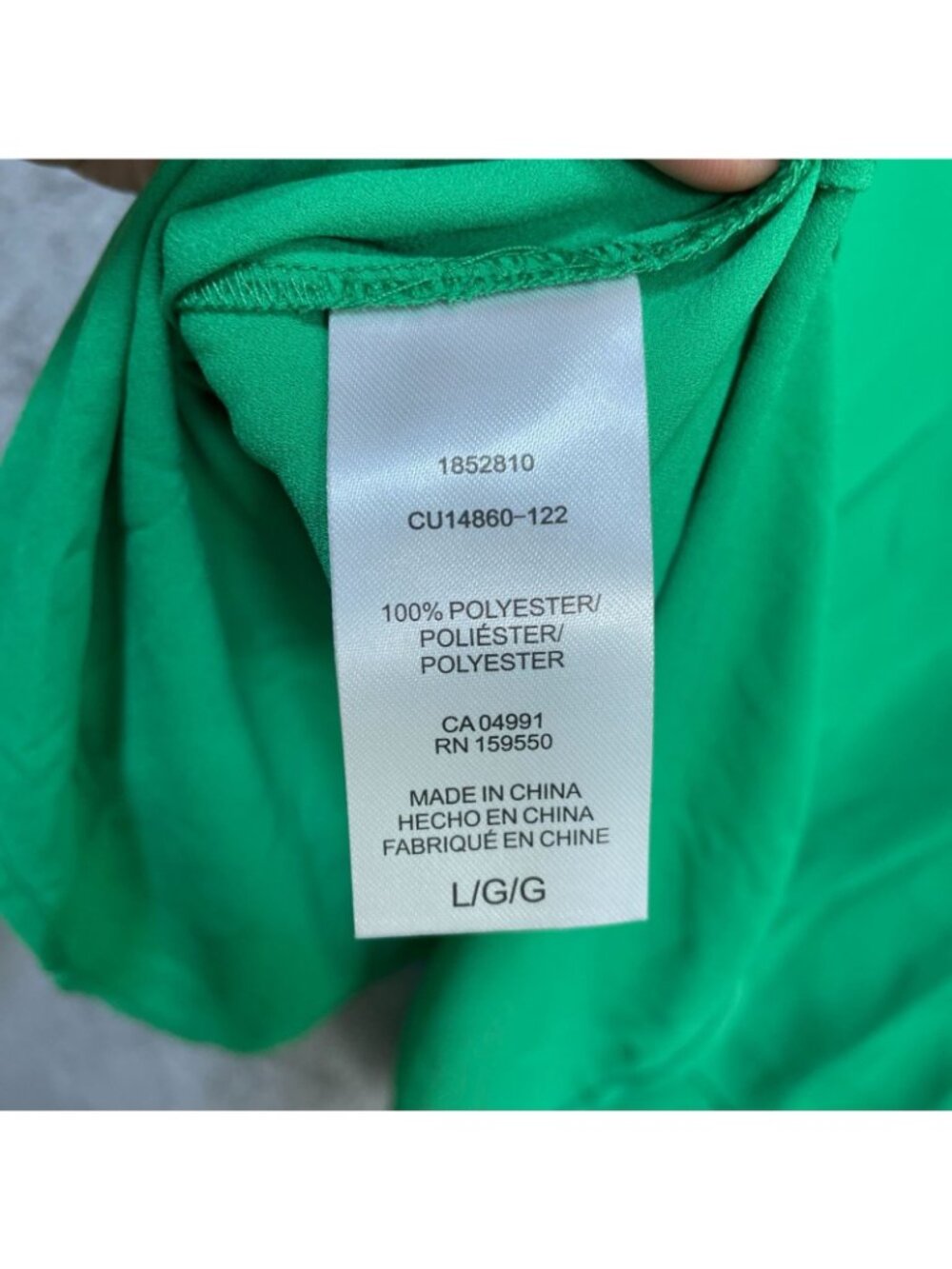 NWT Hilary Radley Women's L Green Layered Short Sleeve Blouse Chiffon B1330 - Picture 10 of 14